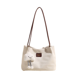 Canvas Single <b>Strap</b> <b>Shoulder</b> Bag Women Tote Bucket Purse Fashion Water Resistant Open Top Daily Use All Seasons Minimalist Style - Product Image 1