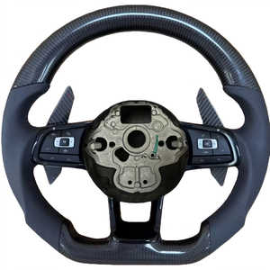 พวงมาลัยคาร์บอนไฟเบอร์สำหรับรถยนต์ Volkswagen VW <span class=keywords><strong>Polo</strong></span> Golf R 6 7 8 MK6 MK7 <span class=keywords><strong>GTi</strong></span> Passat B7 B8 พวงมาลัยรถยนต์คุณภาพสูง - Product Image 5