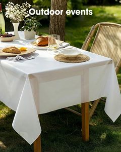 Set di 10 Tovaglie in Plastica, 54 X 108 Pollici, Tovaglie Usa e Getta per Feste, Picnic e Matrimoni, Rettangolari, Bianche - Product Image 5