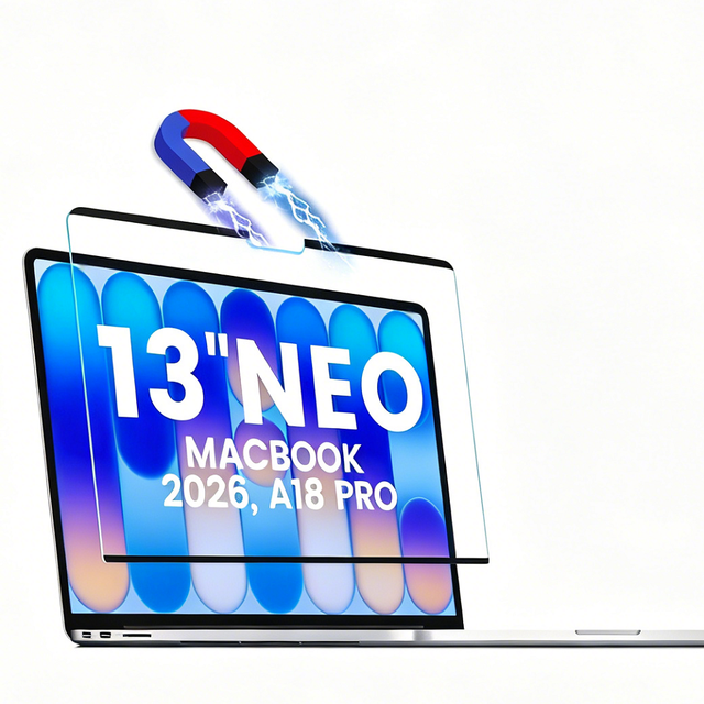 Anti Blue Light Magnetic Screen Protector for MacBook Neo 13 Inch (2026), Removable & Reusable Matte Laptop Screen Shield