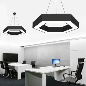 Modern LED Pendant <b>Light</b> Gold Stainless Steel <b>Office</b> <b>Ceiling</b> Lamp 3500K Warm White Dimmable Switch Control Adjustable Height - Product Image 1