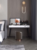 Table de toilette moderne avec miroir et tiroir, bureau de maquillage en bois pour chambre à coucher, mobilier de maison