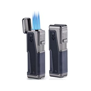 Creative Cigar <b>Lighter</b> V Cutter with Triple Flame and Torch Windproof Portable Butane Gas <b>Lighter</b> for Giveaways - Product Image 1