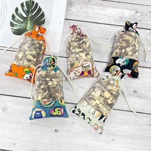 Sac en toile et en organza à cordon de serrage avec imprimé de dessin animé écologique 10*18cm - Product Image 5