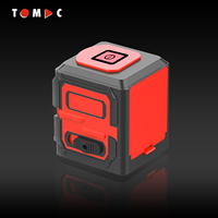 Niveau laser vert TOMAC Mini 2 lignes, auto-nivelant, faisceau croisé, rechargeable Type-C et alimentation par piles AAA avec niveau à bulle supérieur, IP54