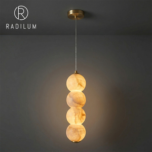 Pendant <b>Light</b> Stainless Steel Alabaster Italian Minimalist Kitchen Island <b>Dining</b> Room Bedside Hotel Project Stacked Globe Sphere - Product Image 1