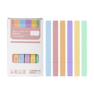 Surligneurs <span class=keywords><strong>pastel</strong></span> 6 couleurs |   Pointe de ciseau douce et lisse de 1 à 4 mm, résistante aux taches, séchage rapide, pour étudiants et professionnels - Product Image 1