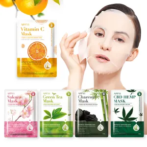 Whitening Moisturizing Sheet Fruit Beauty Face Mask Korean Mascarillasl Skin Care Facial Mask Custom Private Label Korean Cotton