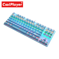 Profesional 87-kunci RGB LED Real mekanik Keyboard K550 USB 2.0 Backlit Desktop OEM Guangdong kabel tombol untuk PC kotak warna