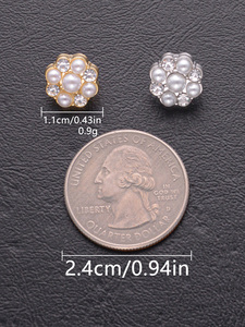 11mm cao minh bạch lung linh pha lê mặt dây chuyền 3D ngọc trai hoa lưỡi <span class=keywords><strong>Rhinestone</strong></span> nút sang trọng phong cách sang trọng hợp kim kẽm trang phục - Product Image 2