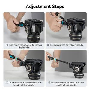 Cabezal de Video Fluido para Trípode de Alta Resistencia <span class=keywords><strong>SmallRig</strong></span> DH10 con Base Plana y Mango Ajustable, Trípode 4165 - Product Image 5