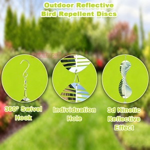 แผ่นสะท้อนแสงไล่นกแบบแขวนสำหรับสวนกลางแจ้ง สะท้อนแสงได้สองด้าน ป้องกันนกพิราบ - Product Image 5