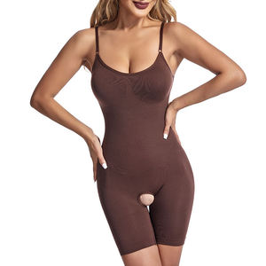 Direct Sale High Quality Women's Shapers Crotchless Bodysuits with Animal Print <b>Tummy</b> <b>Control</b> Shapewear Featuring Ribbed Fabric - Product Image 2