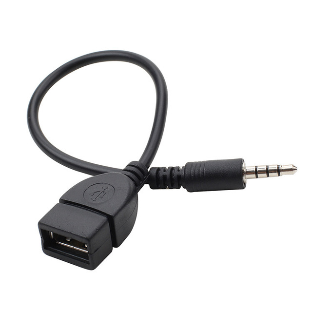 Car aux audio cable 3.5mm to usb card reader, mobile phone USB flash drive, car audio cable, car conversion cable
