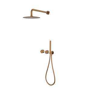 Cross Border All Copper Concealed <b>Shower</b> Set Rose Gold Dual <b>Control</b> Hot Cold Water Plating Bathroom Home Hotel Project - Product Image 3
