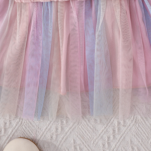 Vestido de Fiesta para Niña Otoño Invierno, Ropa Infantil con Lindo Estampado Floral, Falda de Malla con Diseño de Flores de Cerezo, Diseño Moderno - Product Image 6