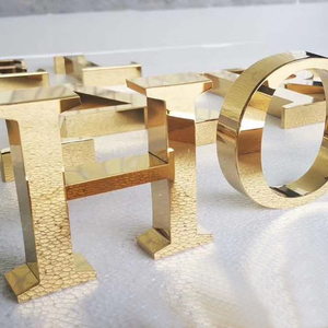 Letrero de Pared con Logotipo Metálico 3D Personalizado, Letras de Acero Inoxidable y Latón, Decoración Dorada, Emblema de Marca, Señalización Metálica Brillante para Interiores y Exteriores - Product Image 2