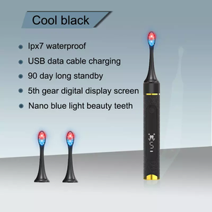 Spazzolino ad ultrasuoni ricaricabile blu/rosso Led Ultra Wireless Smart <span class=keywords><strong>Sonic</strong></span> spazzolino elettrico con schermo LCD - Product Image 3