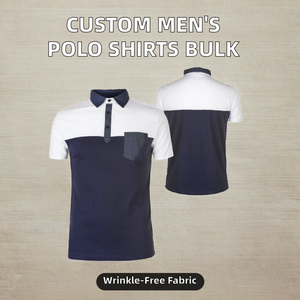 Concevez votre propre chemise formelle à manches courtes pour homme en coton et polyester, brodée avec votre marque, anti-rides, tricotée et respirante - Product Image 2