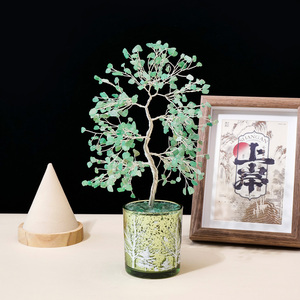 Bonsaï <span class=keywords><strong>en</strong></span> cristal de citrine améthyste fait à la main <span class=keywords><strong>en</strong></span> pierres précieuses naturelles dans un pot <span class=keywords><strong>en</strong></span> <span class=keywords><strong>verre</strong></span> décoratif pour décoration de bureau à domicile et cadeau - Product Image 3