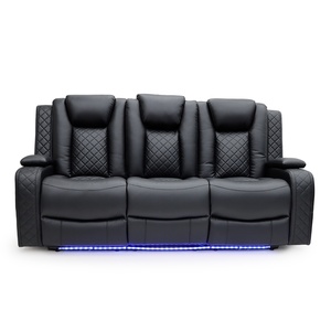 Geeksofa đồ nội thất da hiện đại điện điện chuyển động ngồi có thể ngả sofa Set với giao diện điều khiển & gấp xuống bảng cho phòng khách - Product Image 2