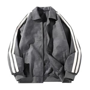 2025 primavera otoño Vintage PU <span class=keywords><strong>chaqueta</strong></span> de cuero para hombres moda <span class=keywords><strong>americana</strong></span> calle estilo suelto Stand Collar Casual abrigo transfronterizo - Product Image 3
