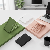 Keyboard Mini Nirkabel Baru untuk Laptop, Ponsel, Tablet & Komputer dengan Lampu Latar LED Kapasitif yang Dapat Dilipat