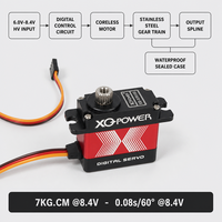 Servomoteurs à vendre XQ-POWER XQ-S2010D 7KG Servomoteur sans noyau Engrenage en acier inoxydable Étanche 8.4V Haute vitesse pour hélicoptère RC
