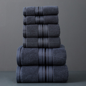 <span class=keywords><strong>Set</strong></span> di <span class=keywords><strong>asciugamani</strong></span> di lusso personalizzati 5 stelle uso Hotel in cotone nero viso <span class=keywords><strong>asciugamani</strong></span> da bagno spessi assorbenti morbidi - Product Image 1
