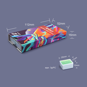 6 couleurs/12 couleurs ensemble de peinture à l'eau bas quantité minimale de commande Portable <span class=keywords><strong>aquarelle</strong></span> ensemble solide <span class=keywords><strong>aquarelle</strong></span> peinture Kit pour voyage - Product Image 6