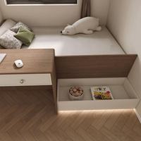 Armoire de chambre d'enfant à structure stable avec bureau intégré et rangement familial pour la chambre des enfants
