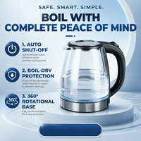 Bouilloire électrique intelligente en verre avec contrôle de la température, fonction maintien au chaud, bouilloire à eau en verre transparent pour préparer le thé et le café