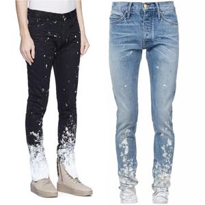Custom Guangzhou Wholesale Branded New Style Designer High Quality Slim Fit <b>Spray</b> Paint Selvedge Men's Fashion Denim Jeans Men - Product Image 1