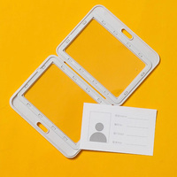 Porte-badge horizontal en plastique multicolores FOSKA avec fenêtre transparente double face
