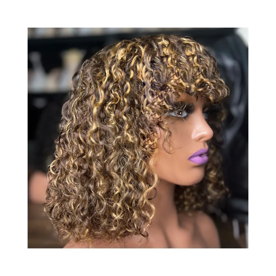 باروكة شعر أمامية شفافة مموجة 12 بوصة للبيع بالجملة، شعر ريمي بشري طويل بجودة عالية للنساء ذوات البشرة السمراء بمظهر مطاطي وشبكة