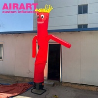 Figure de scène rouge gonflable, danseur d'air gonflable décoré d'émoticônes pour la publicité en plein air