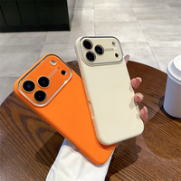Coques de téléphone en silicone liquide à grande fenêtre pour iPhone 17 Pro Max 17 Air 16 15 14 13 12 avec protection d'objectif d'appareil photo