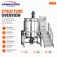 Homogénéisateur en acier inoxydable de 200 L, machine de mélange de détergent liquide pour applications chimiques et alimentaires