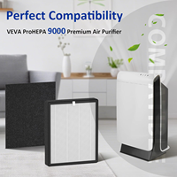 Filter Pengganti HEPA & Filter Pengganti Pra-Filter Karbon Aktif Kompatibel dengan Filter VEVA 9000