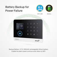Nouvel Arrivage Système de Sécurité Domestique GSM WiFi Alarme Antivol Fréquence 433MHz Détecteur de Mouvement ABS Alarme 100dB Portée de Détection 100m Écran 2.4''