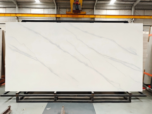 Nuovo <span class=keywords><strong>Design</strong></span> Lastra in Pietra Artificiale Effetto Marmo Calacatta Bianco Lussuosa Formato Grande per <span class=keywords><strong>Design</strong></span> Murale Pietra Sinterizzata 12mm - Product Image 2