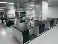 Banco de Laboratorio Económico con Estructura de Acero Laminado en Frío y Madera para Clases de Química Básica