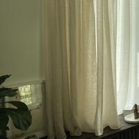 Voilages en lin personnalisables pour fenêtres, rideaux pour maison, hôtel, hôpital, chambre à coucher, avec dentelle décorative pour l'ombrage