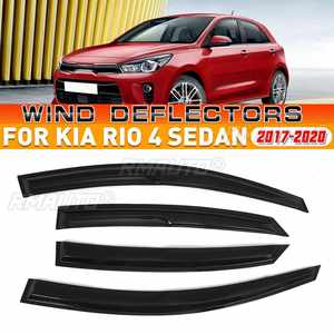 Déflecteurs de vent pour vitres latérales de voiture noires, pare-soleil, protection contre la pluie, déflecteurs de ventilation pour Kia Rio 4 berline 2017-2020 - Product Image 1