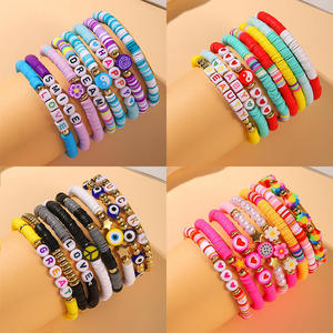 Nueva llegada pareja Bohemia pulsera con cuentas Multicolor suave cerámica corazón flor <span class=keywords><strong>mal</strong></span> diablo ojo pulsera conjunto para mi <span class=keywords><strong>hija</strong></span> - Product Image 2
