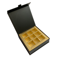 Boîtes d'emballage de luxe recyclables pour chocolats avec pelliculage brillant et gaufrage pour le Ramadan, noix, dattes, sushis - Ruban inclus