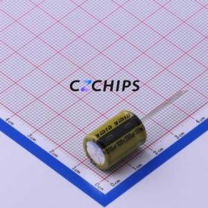 Condensateur électrolytique en aluminium à montage traversant LKML1602A201MF, composant à montage traversant THT, D12.5xL16mm 200uF 20% 100V 5mm - Product Image 1