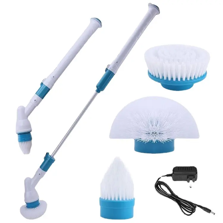 RAYBIN cordless cleaning brush cordless cleaning power bathroom electric spin scrubber with 4 cleaning brush heads