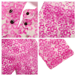 Tùy Chỉnh 100% Tpu Mềm Nhựa Phân Hủy Áo Mưa Phụ Nữ Màu Hồng Poncho Thiết Kế Đầy Đủ In Không Thấm Nước Đội Mũ Trùm đầu Mưa Áo Khoác Nút Snap - Product Image 2