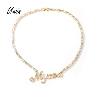 Lieyuwin-collier avec pendentif personnalisé, chaîne en or 18K, pour femmes et hommes, chaîne ras du cou - Product Image 6